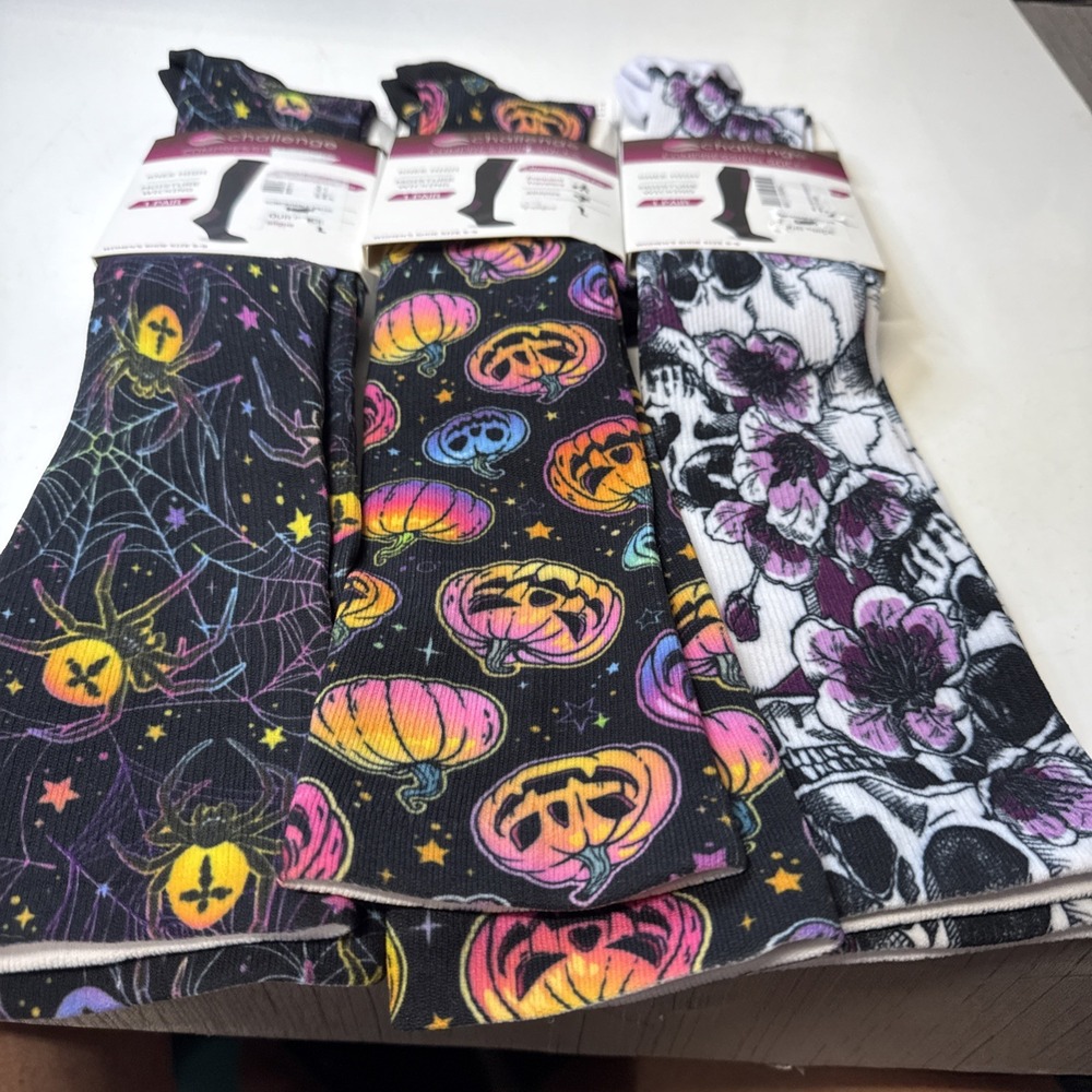 challenger  compression halloween knee high socks moisture wicking